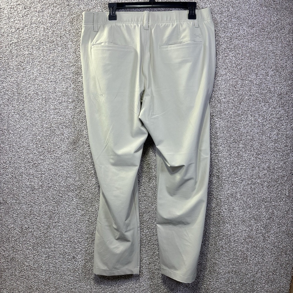 Under Armour Pants Mens 36x30 Beige Stretch Golf Khakis Elastic Waist Casual - Picture 8 of 8